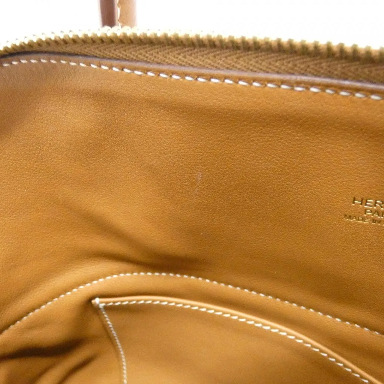 HERMES Bolide 073419CC Handbag Clemence 金色 Clemence 皮 中古品A - 縮圖 10