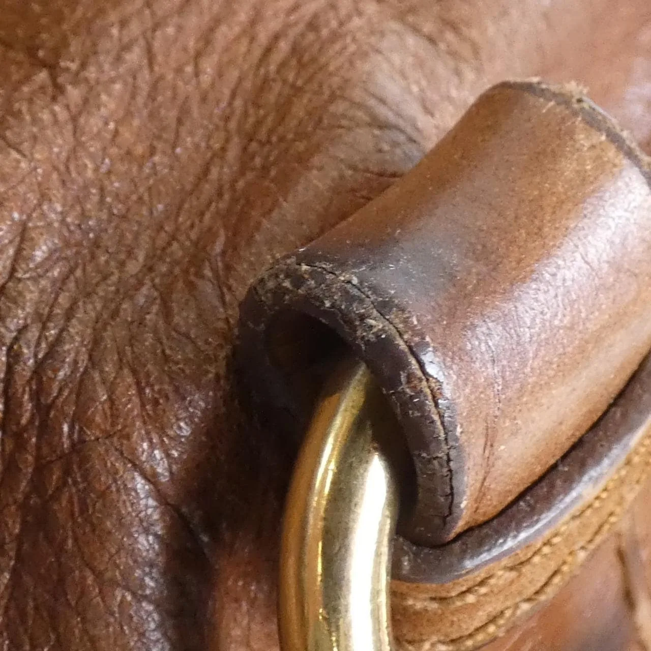 MIU MIU RT0365 Handbag Leather 棕色 皮革 中古品B - 縮圖 5