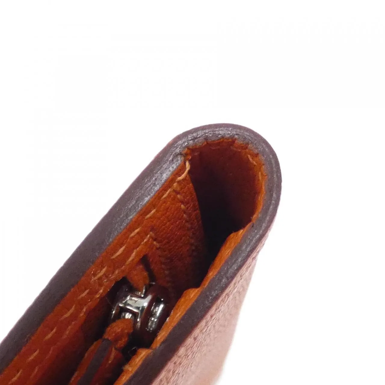 HERMES 037700CK Wallet Orange Rank A - Thumbnail 4
