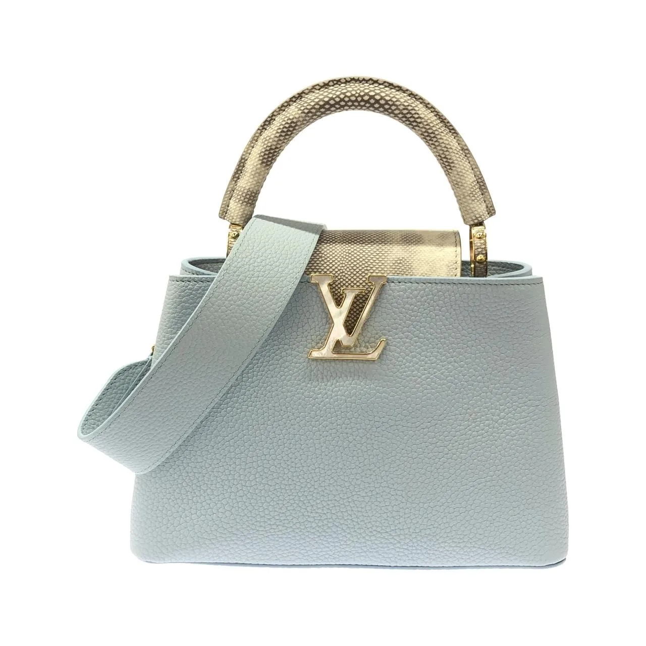LOUIS VUITTON Capucines M21166 Handbag Leather Blue