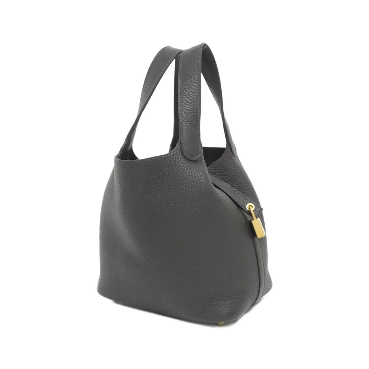 HERMES Picotin 056289CC Handbag Clemence Black