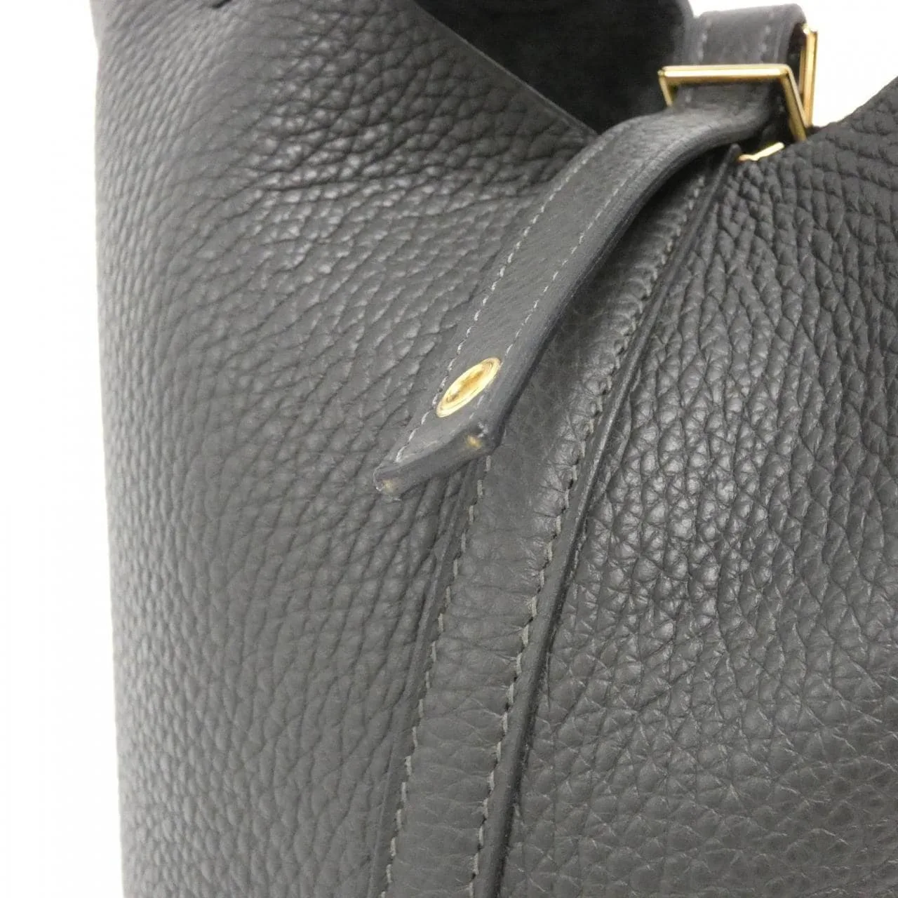 HERMES Picotin 056289CC Handbag Clemence Black Clemence Leather Rank A - Thumbnail 4
