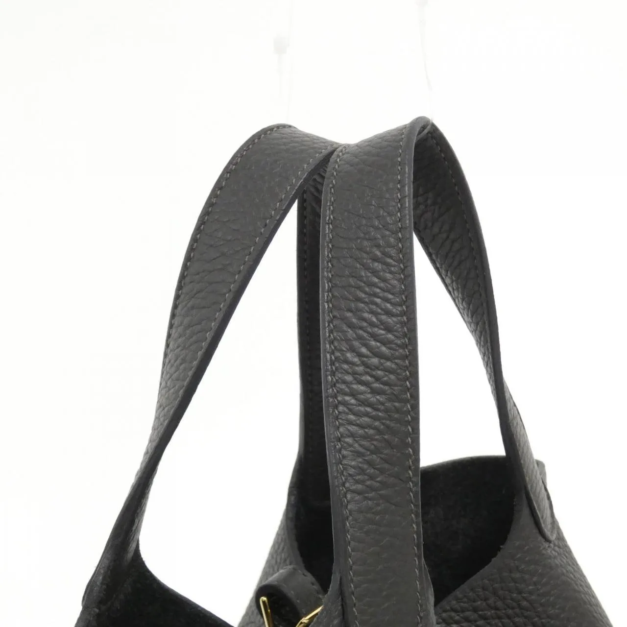 HERMES Picotin 056289CC Handbag Clemence Black Clemence Leather Rank A - Thumbnail 6