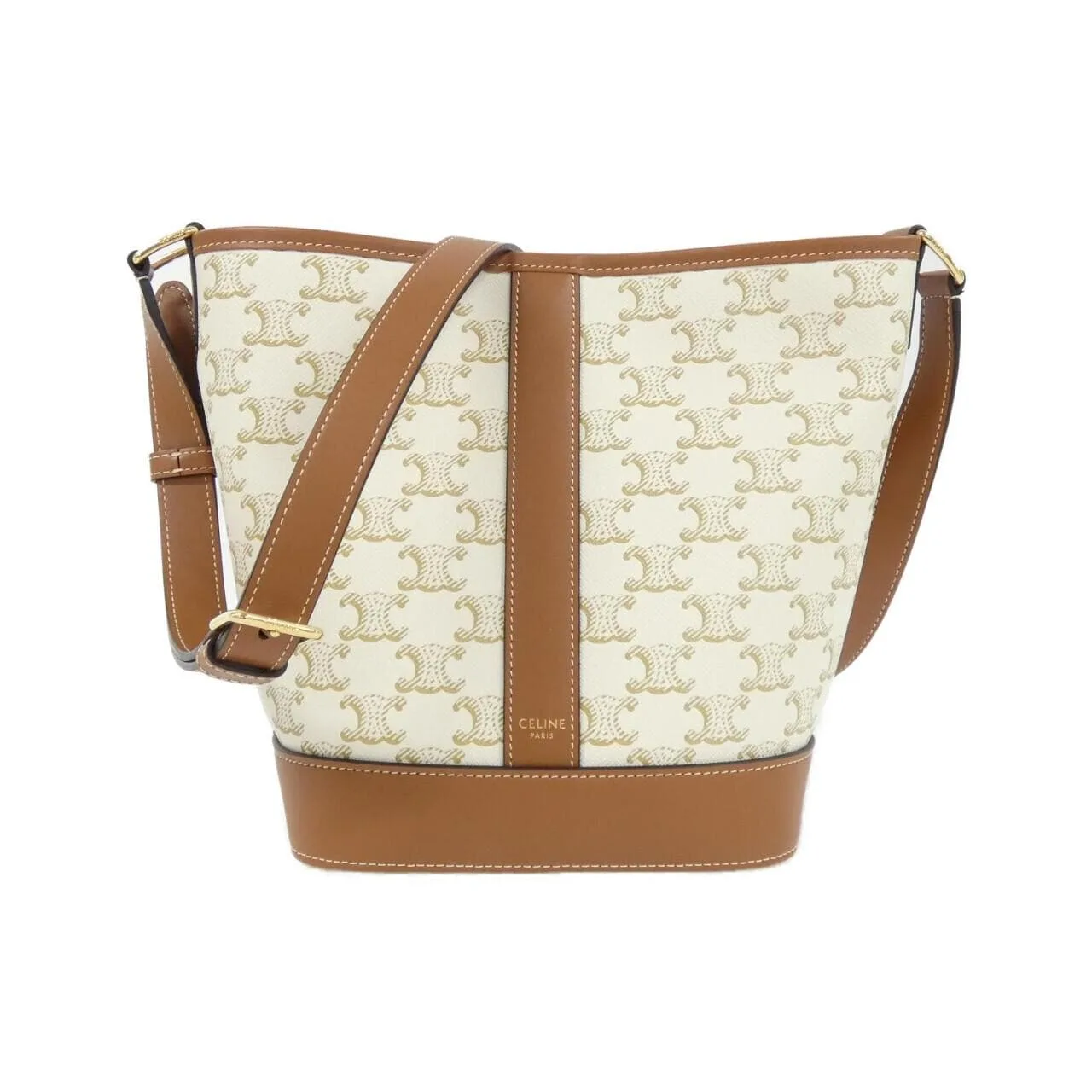 CELINE Triomphe 191442CAS Shoulder Canvas Black