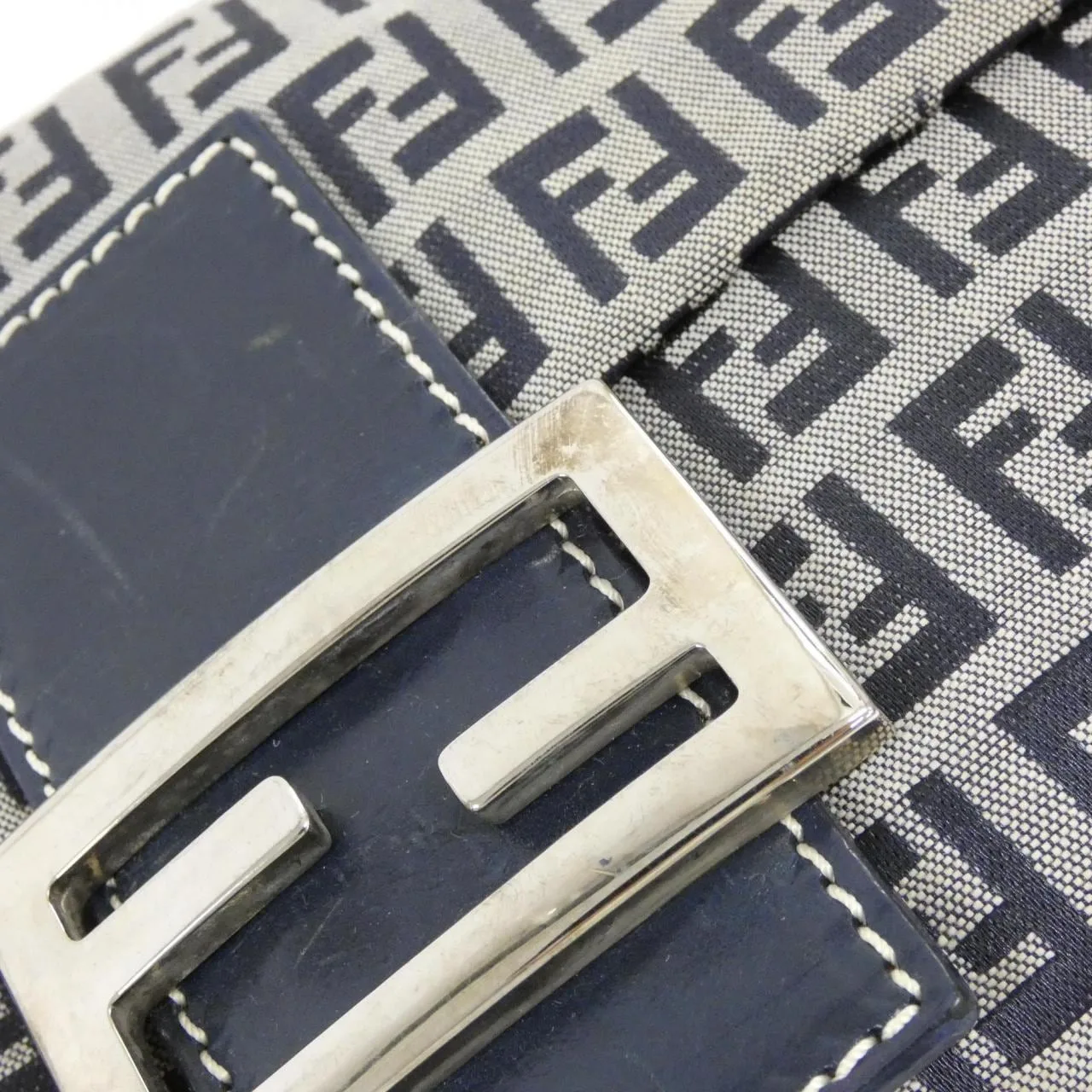 FENDI Baguette 26424 Shoulder Canvas Navy Canvas Rank B - Thumbnail 4