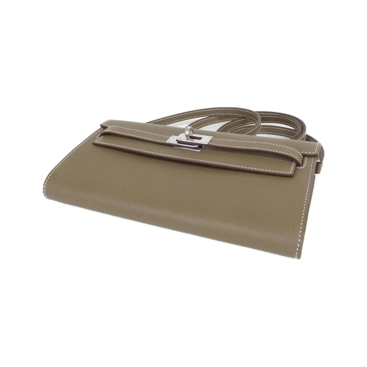 HERMES Kelly 080253CK Wallet Epsom Etoupe Epsom Leather Rank A - Thumbnail 3