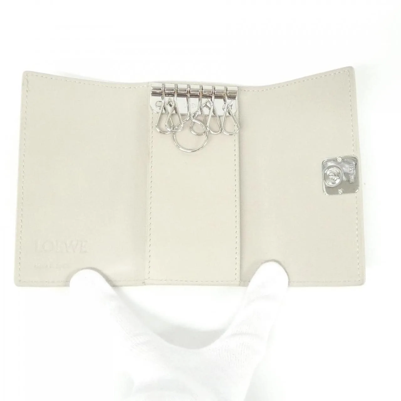 LOEWE C821K92X01 Key Case Lambskin 黑色 羊皮 中古品A - 縮圖 5