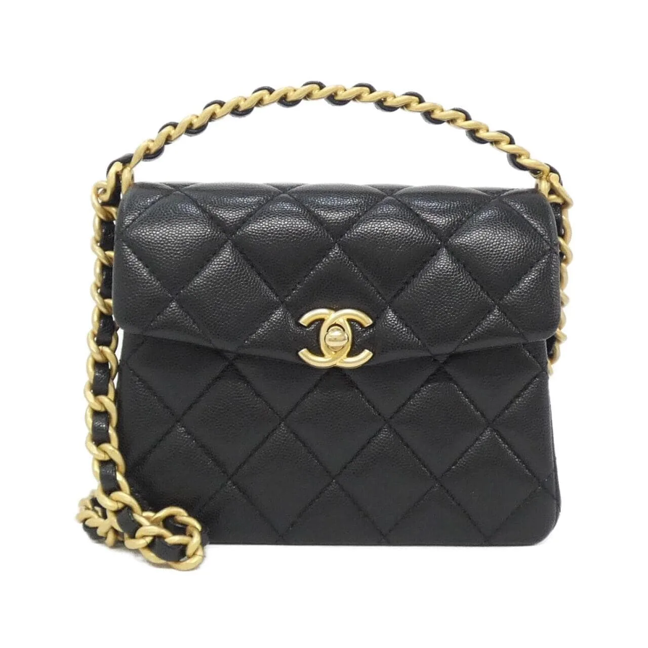 CHANEL AS4472 Handbag Grained Calfskin Black
