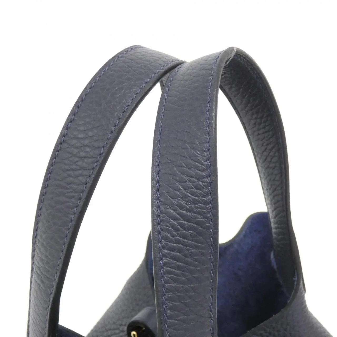 HERMES Picotin 056289CC Handbag Clemence Blue Clemence Leather Rank A - Thumbnail 7