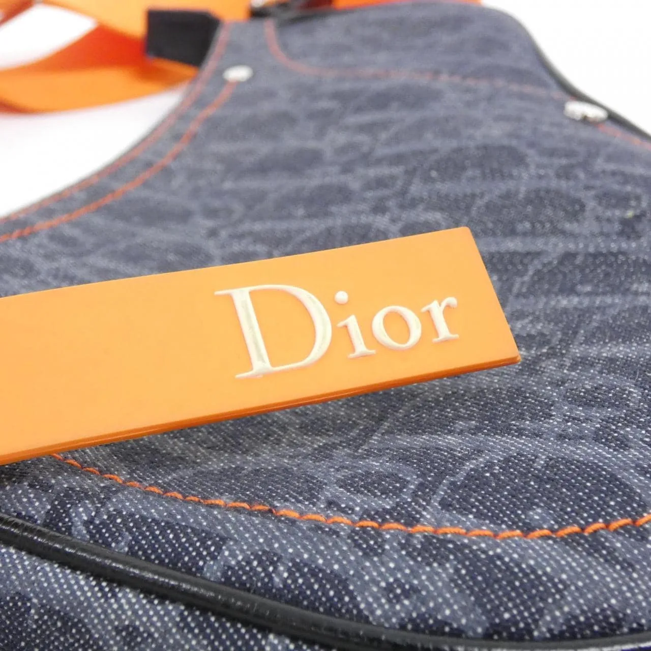 DIOR Saddle 肩背包 牛仔布 橙色 牛仔布 中古品A - 縮圖 6