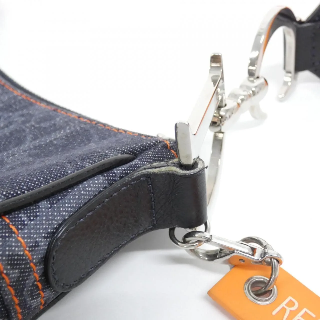 DIOR Saddle 肩背包 牛仔布 橙色 牛仔布 中古品A - 縮圖 7