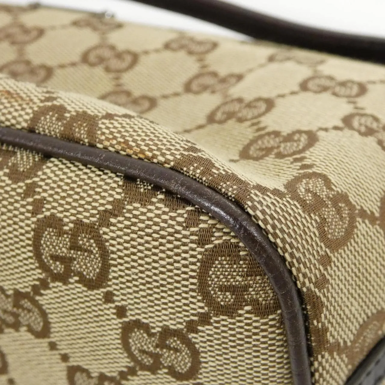 GUCCI 07198 Handbag Canvas 米色 帆布 中古品A - 縮圖 3