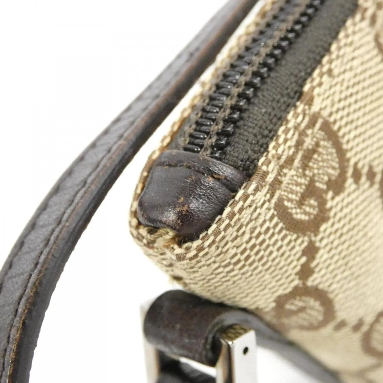 GUCCI 07198 Handbag Canvas 米色 帆布 中古品A - 縮圖 6