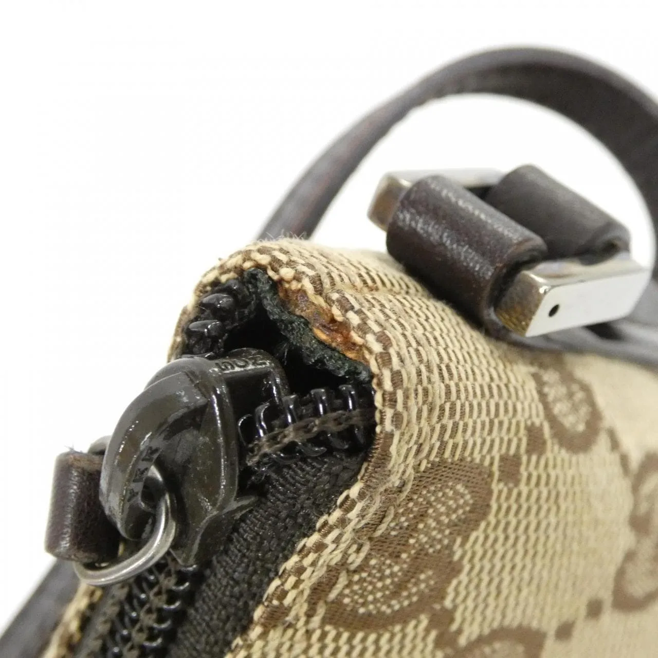 GUCCI 07198 Handbag Canvas 米色 帆布 中古品A - 縮圖 7