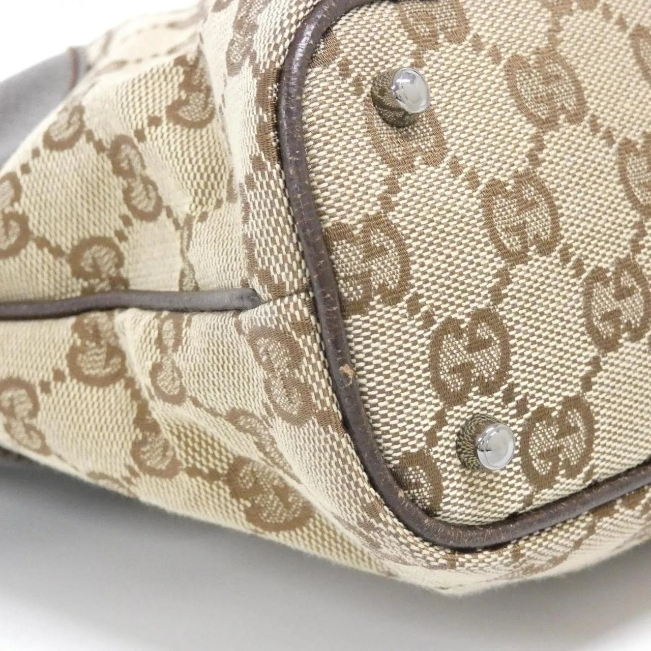 GUCCI 113016 Handbag Canvas 米色 帆布 中古品A - 縮圖 2