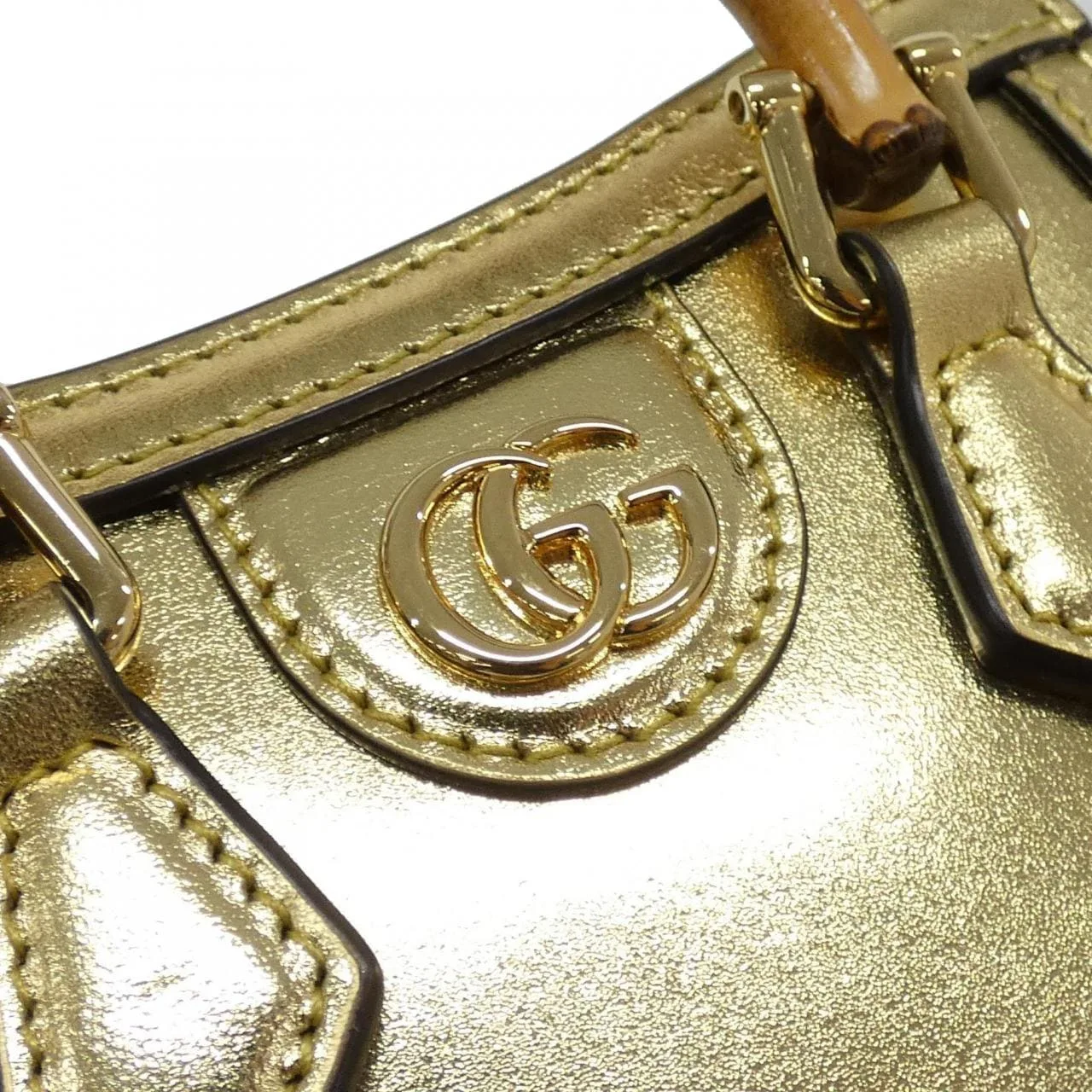 GUCCI 760251 1LD0G Handbag Leather 黑色 皮革 中古品A - 縮圖 6