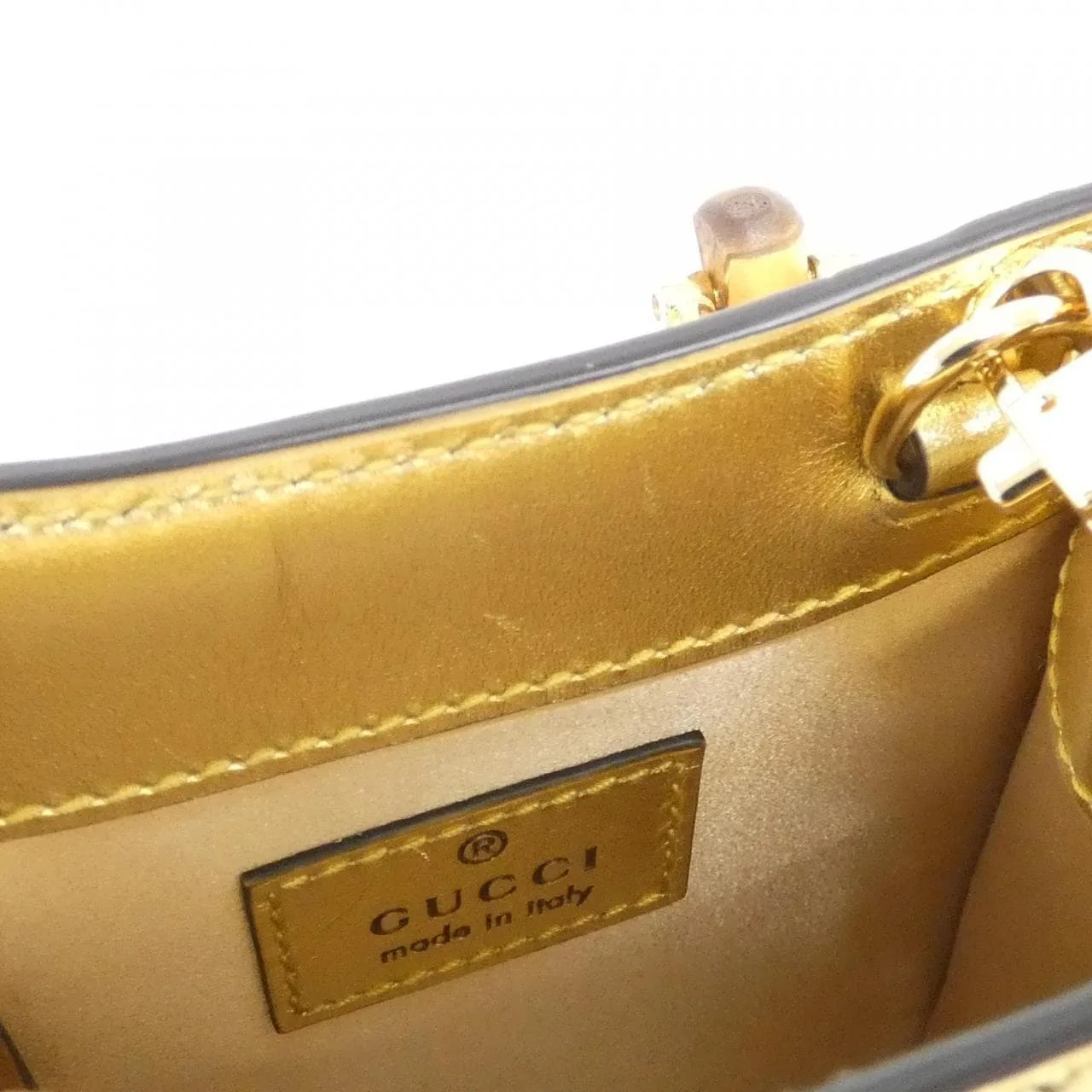 GUCCI 760251 1LD0G Handbag Leather 黑色 皮革 中古品A - 縮圖 9