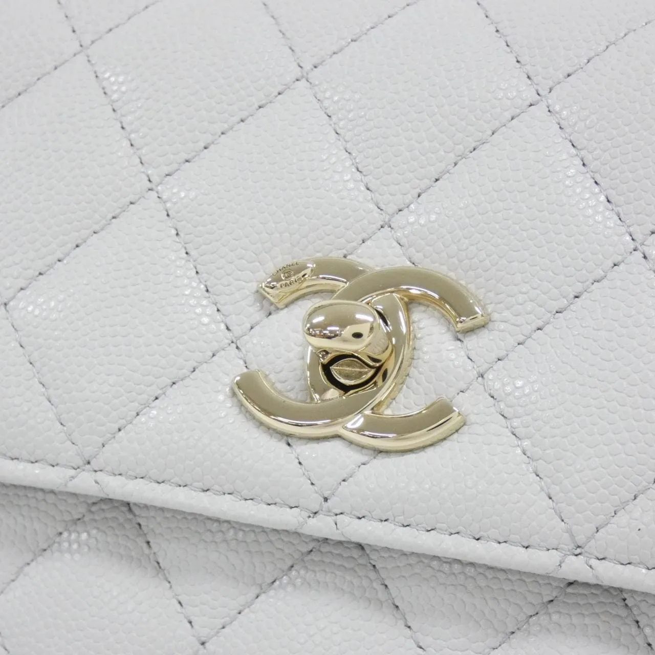 CHANEL AP4244 Wallet Grained Calfskin 灰色 荔枝紋牛皮 中古品A - 縮圖 4