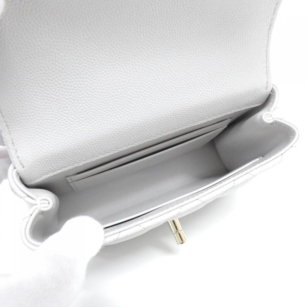 CHANEL AP4244 Wallet Grained Calfskin 灰色 荔枝紋牛皮 中古品A - 縮圖 7