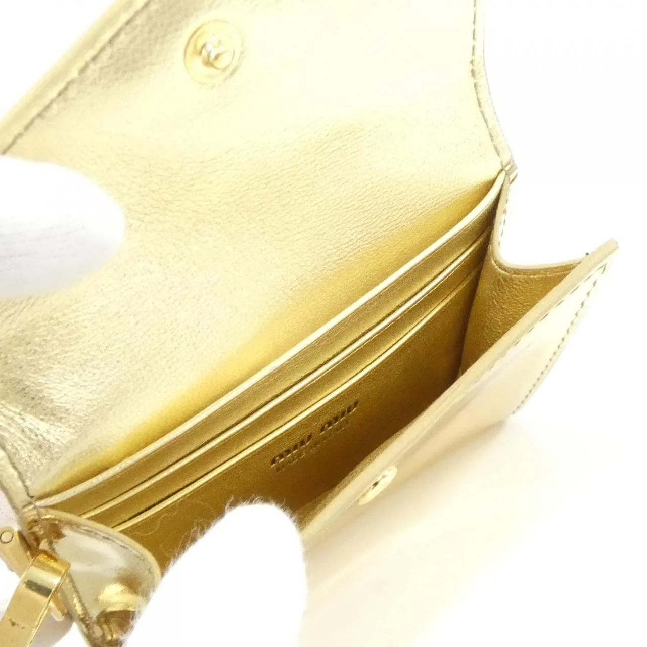 MIU MIU 5MF036 Card Case Leather Black Leather Rank A - Thumbnail 9