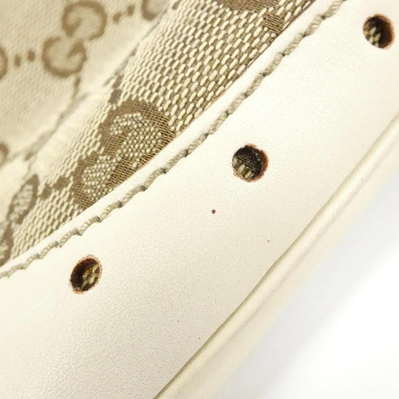 GUCCI 145778 肩背包 帆布 米色 帆布 中古品A - 縮圖 3