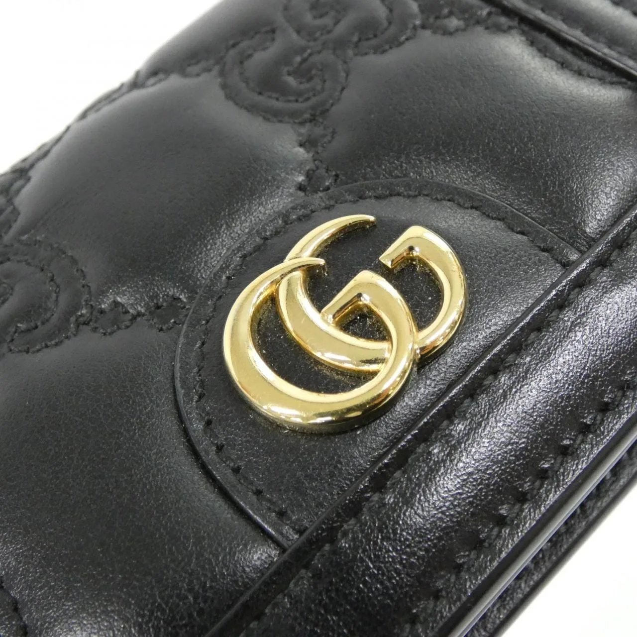 GUCCI 723786 UM8IG Wallet Leather 黑色 皮革 中古品A - 縮圖 3