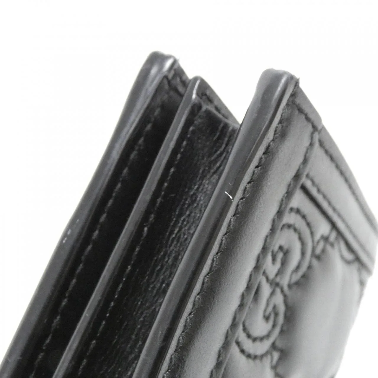 GUCCI 723786 UM8IG Wallet Leather 黑色 皮革 中古品A - 縮圖 4