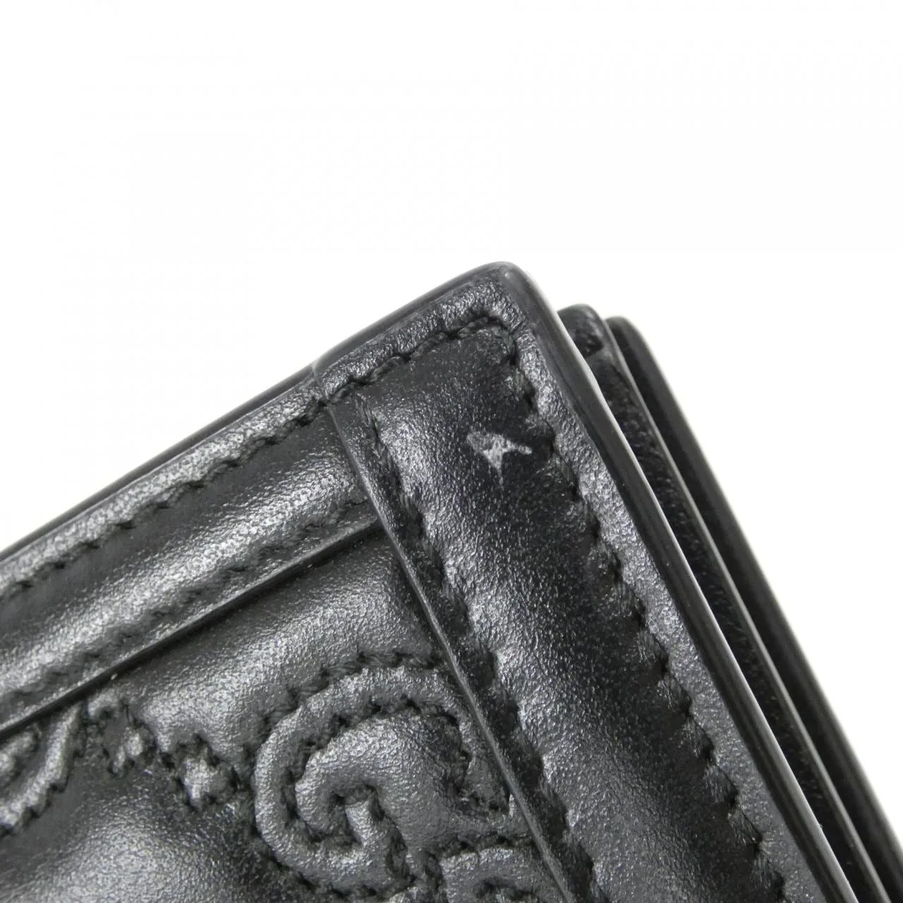 GUCCI 723786 UM8IG Wallet Leather 黑色 皮革 中古品A - 縮圖 5