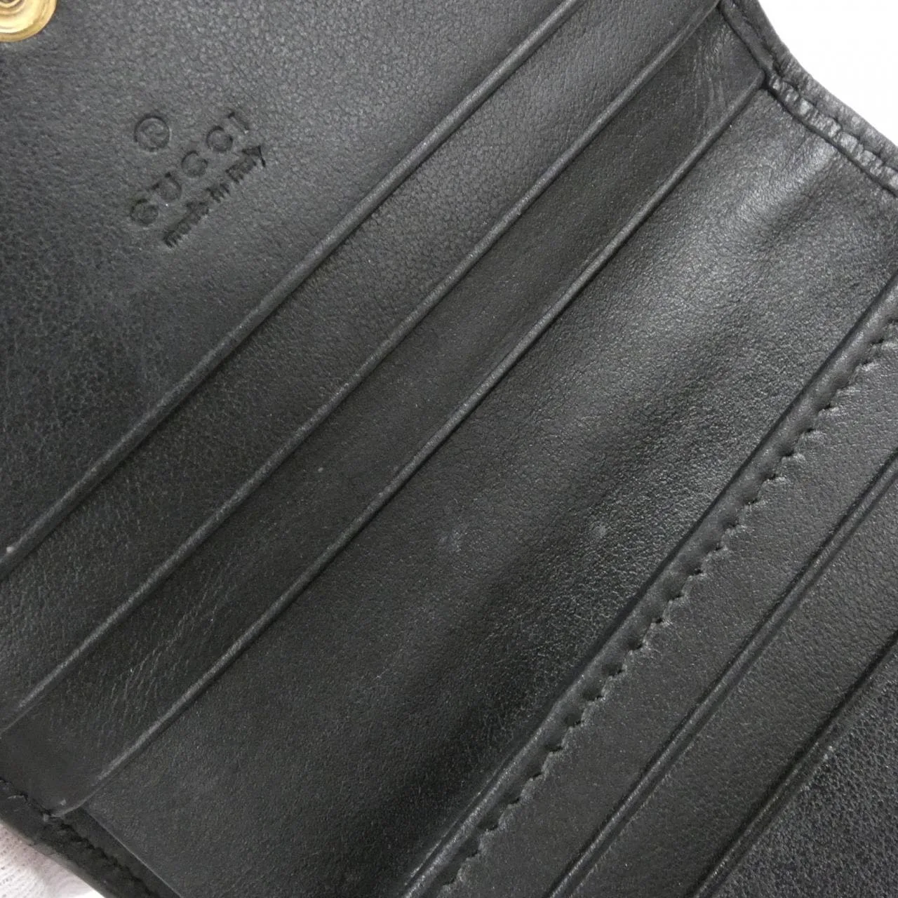 GUCCI 723786 UM8IG Wallet Leather 黑色 皮革 中古品A - 縮圖 9