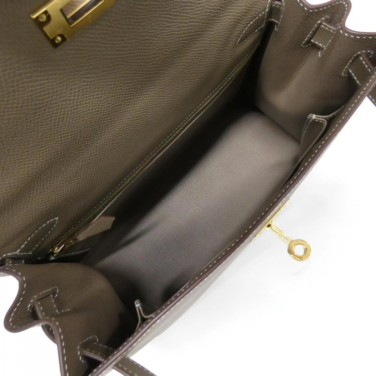 HERMES Kelly 042319CC Handbag Epsom Etoupe Epsom Leather Rank A - Thumbnail 7