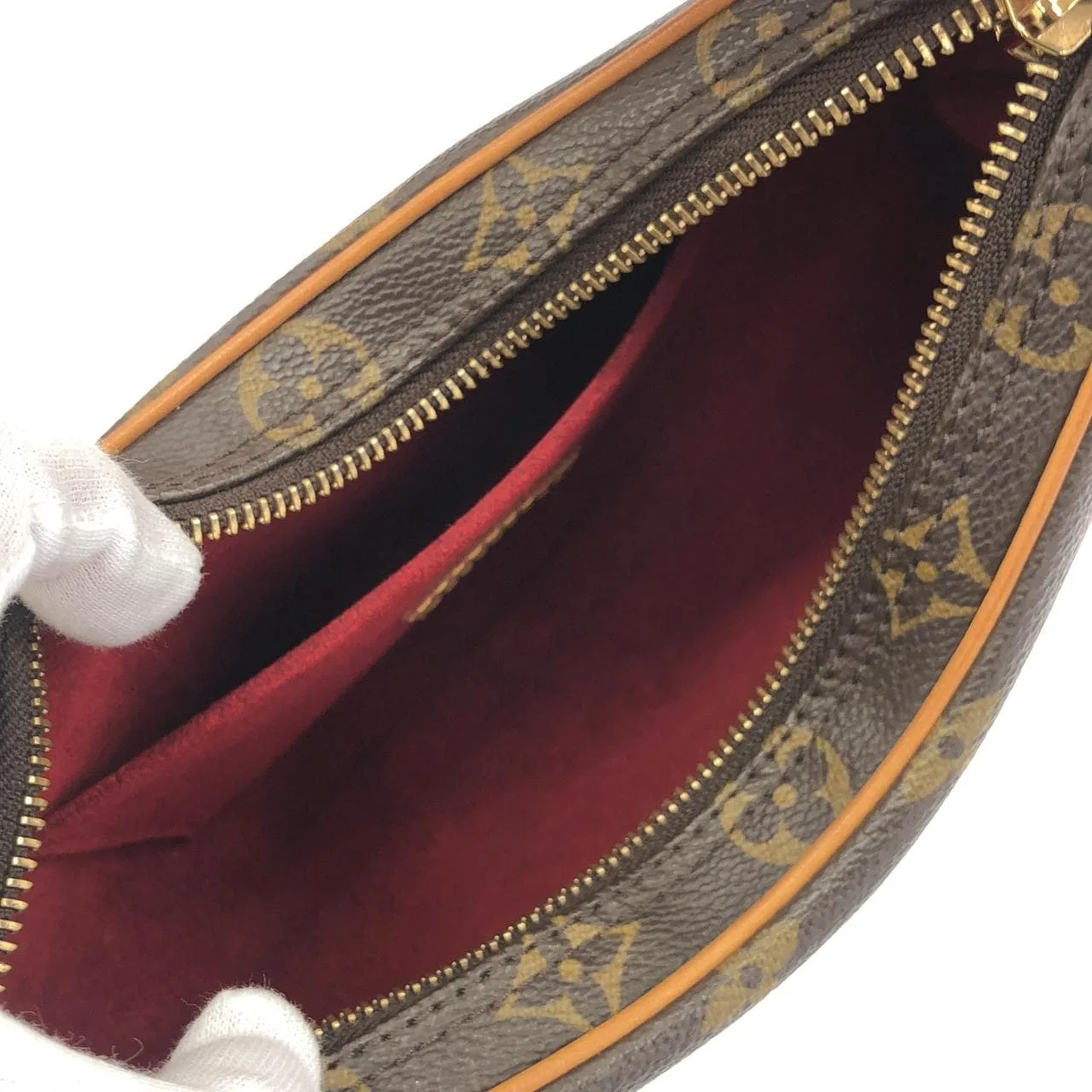 LOUIS VUITTON Pochette M51510 Shoulder Monogram 黑色 Monogram 中古品A - 縮圖 7