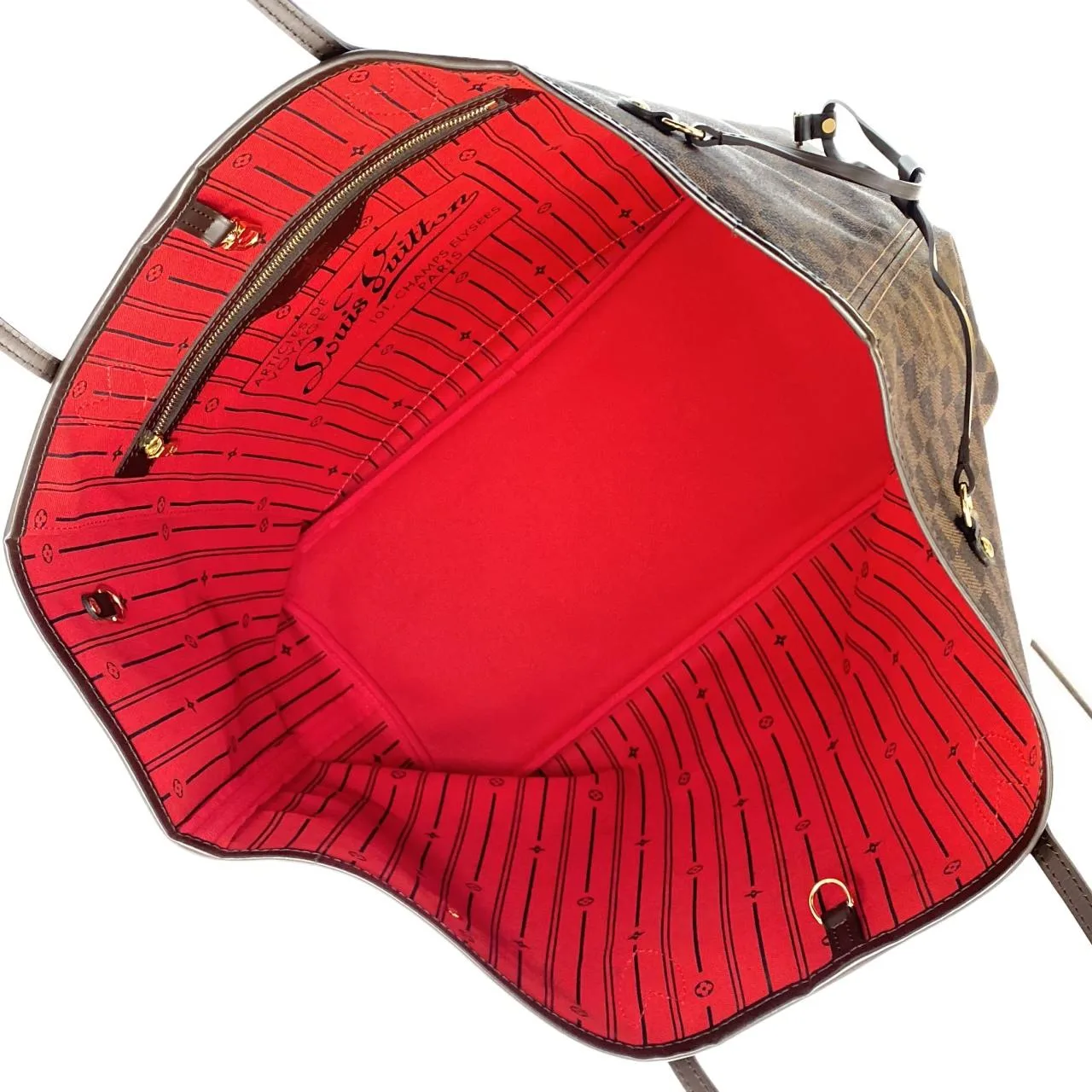 LOUIS VUITTON Neverfull N51106 Tote Damier 黑色 Damier 中古品A - 縮圖 6