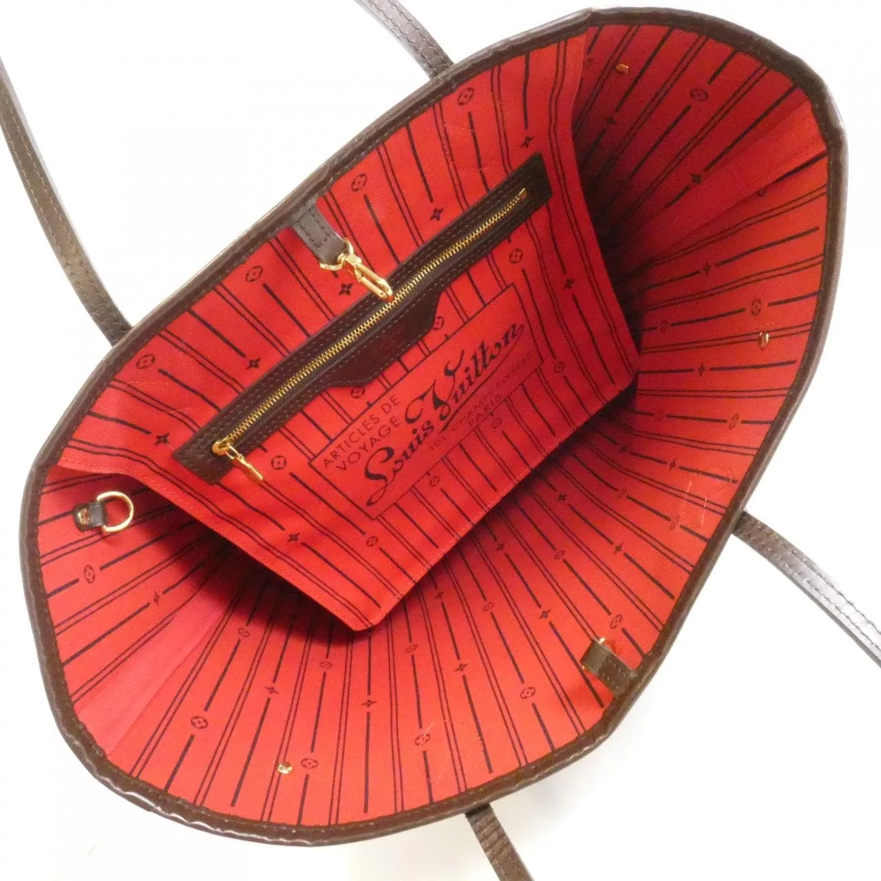 LOUIS VUITTON Neverfull N51105 Tote Damier 黑色 Damier 中古品B - 縮圖 6