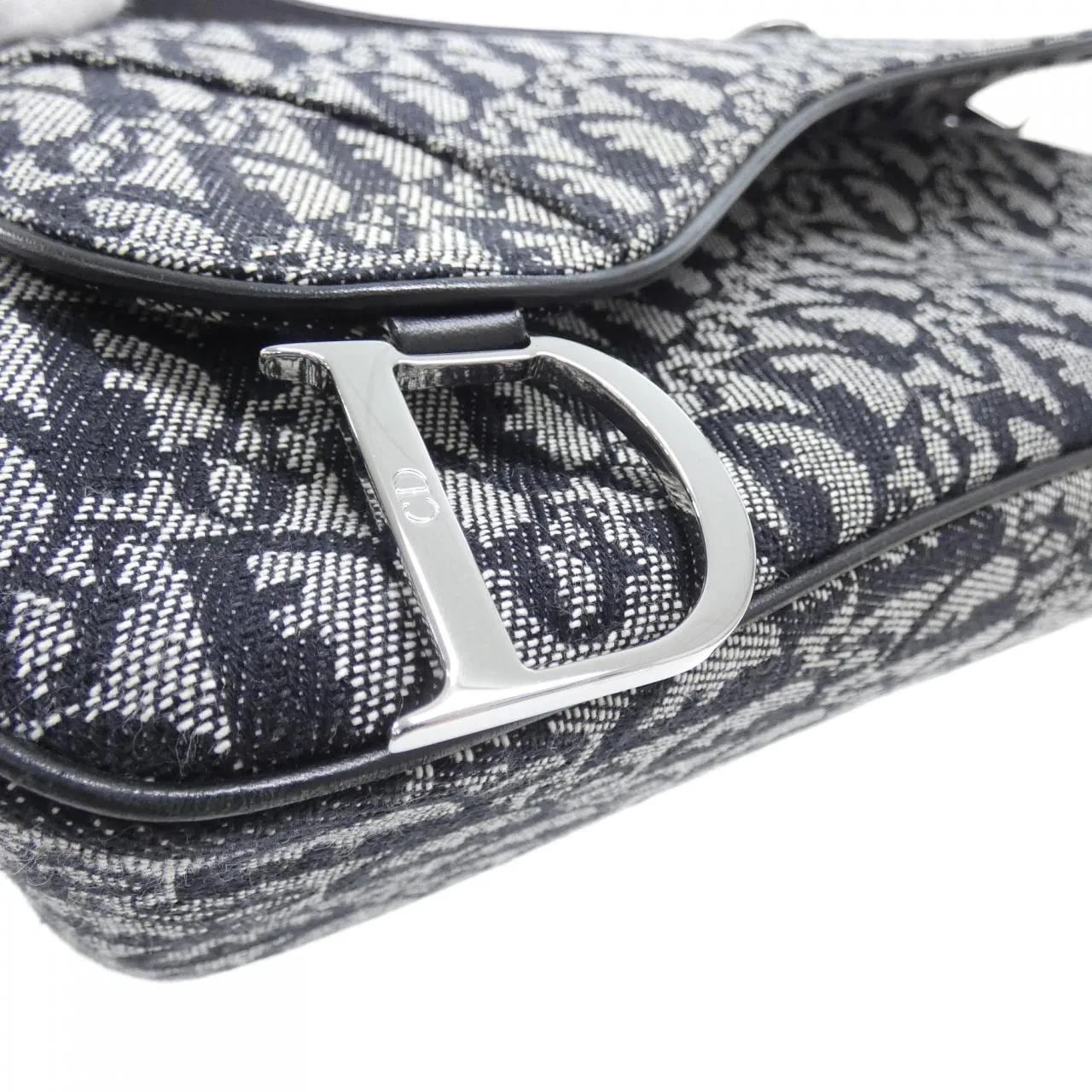 DIOR Saddle SLO44039 肩背包 帆布 黑色 帆布 中古品A - 縮圖 4