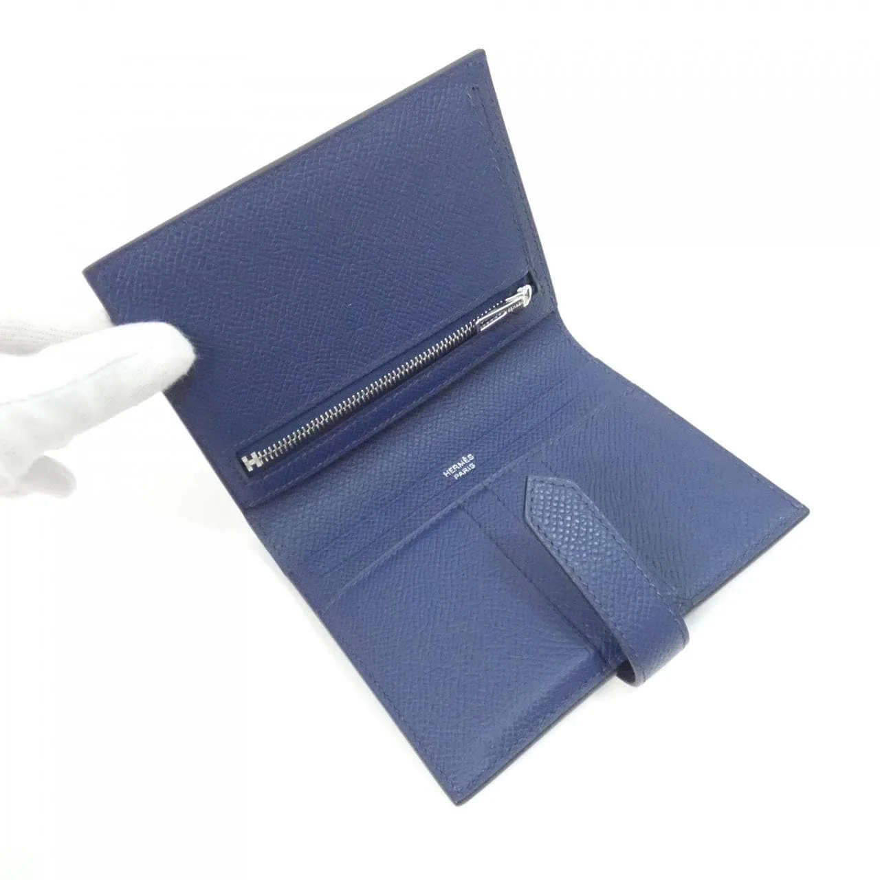 HERMES 039790CK Wallet Epsom Navy Epsom Leather Rank A - Thumbnail 6