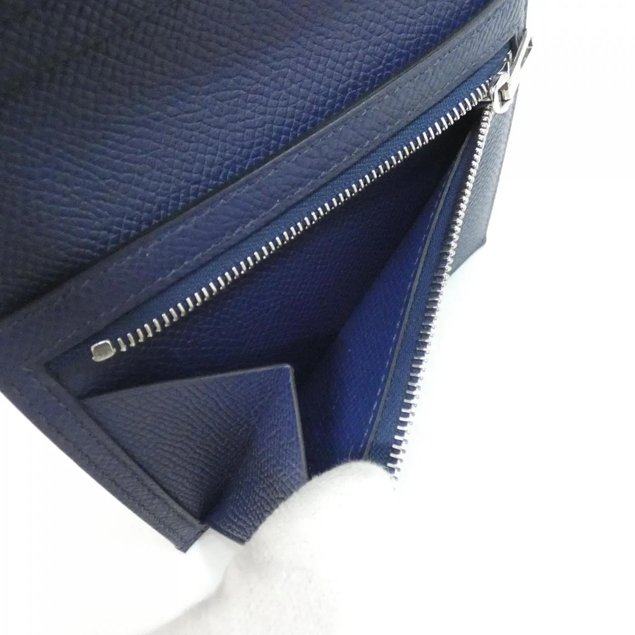 HERMES 039790CK Wallet Epsom Navy Epsom Leather Rank A - Thumbnail 7