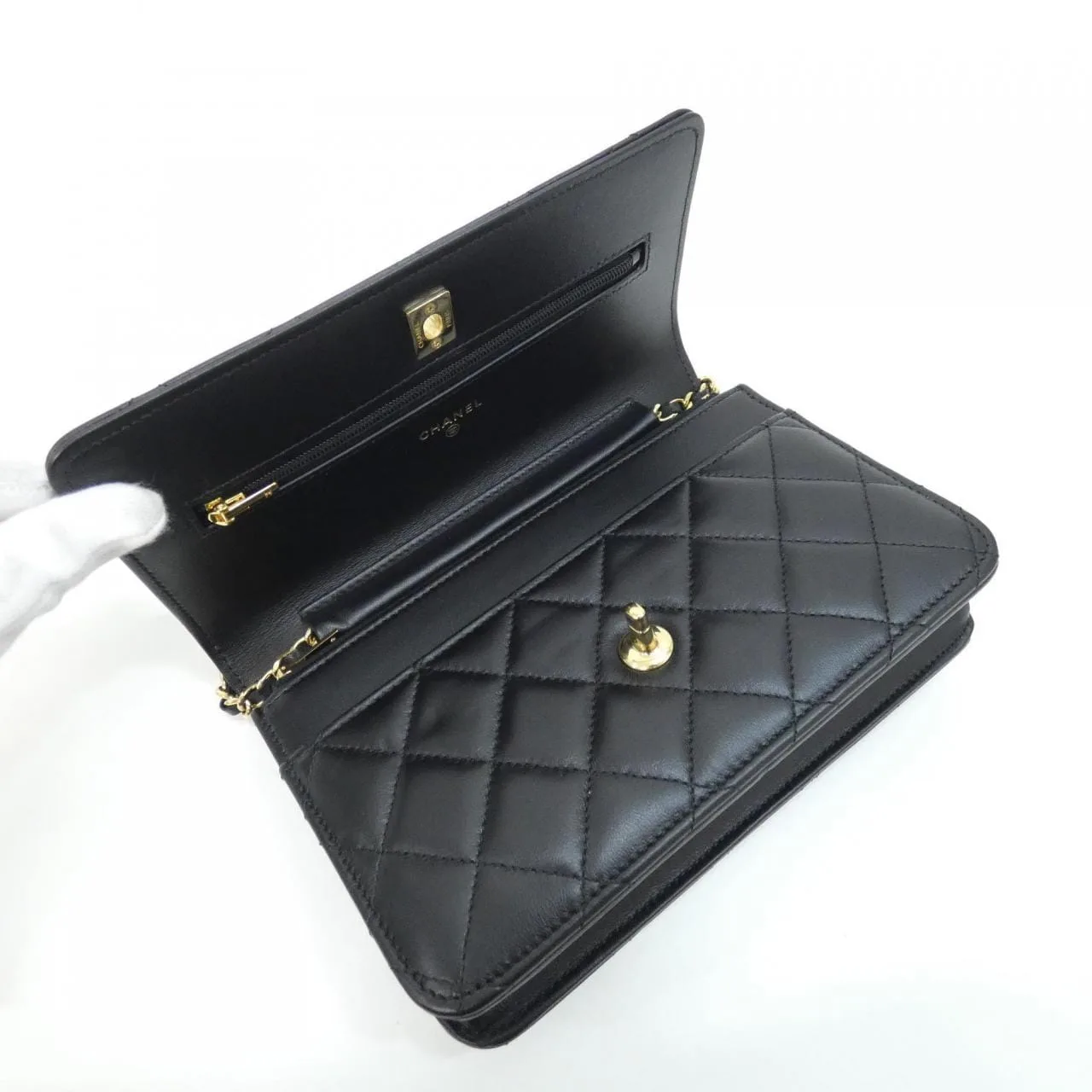 CHANEL AP4241 Wallet Lambskin Black Lambskin Rank A - Thumbnail 6