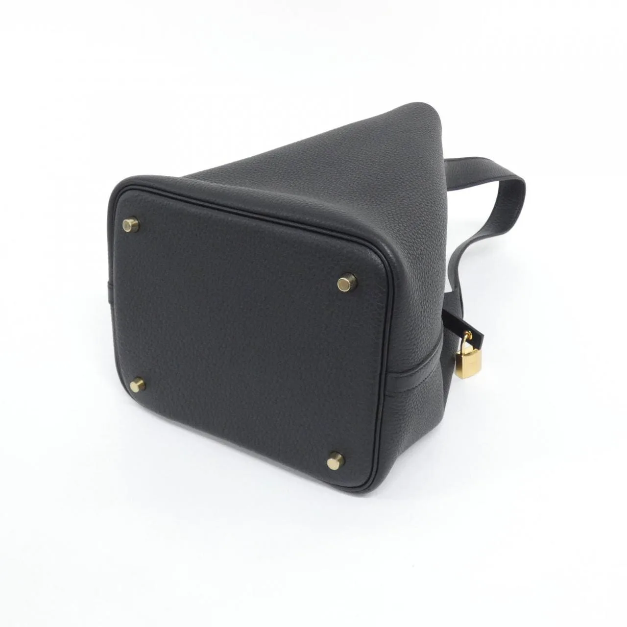 HERMES Picotin 060991CC Handbag Clemence Black Clemence Leather Rank A - Thumbnail 2