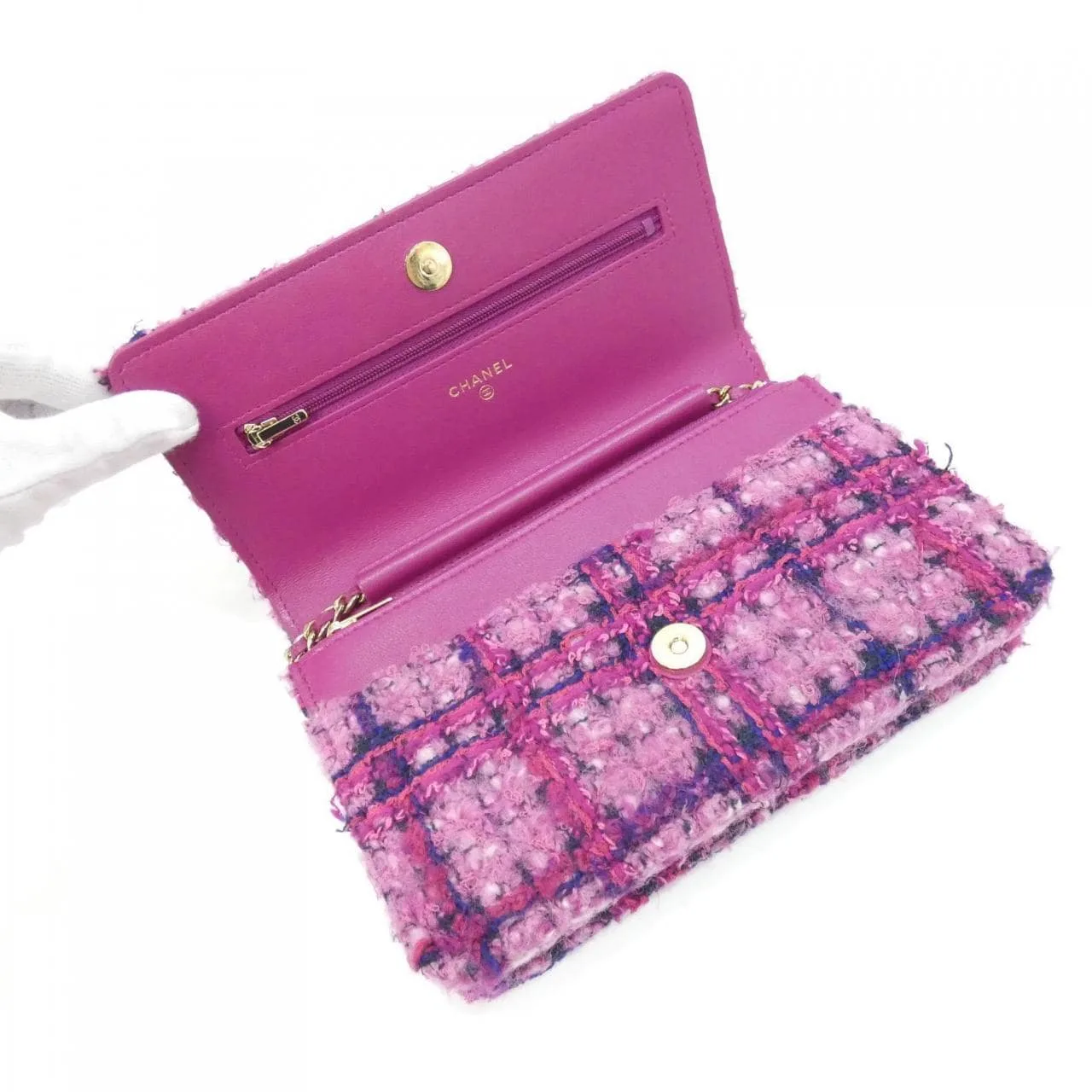 CHANEL Wallet on Chain AP0250 Wallet Cotton Black Cotton Rank A - Thumbnail 7