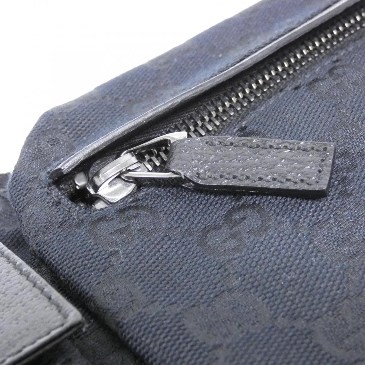 GUCCI 28566 Belt Canvas 黑色 帆布 中古品A - 縮圖 5