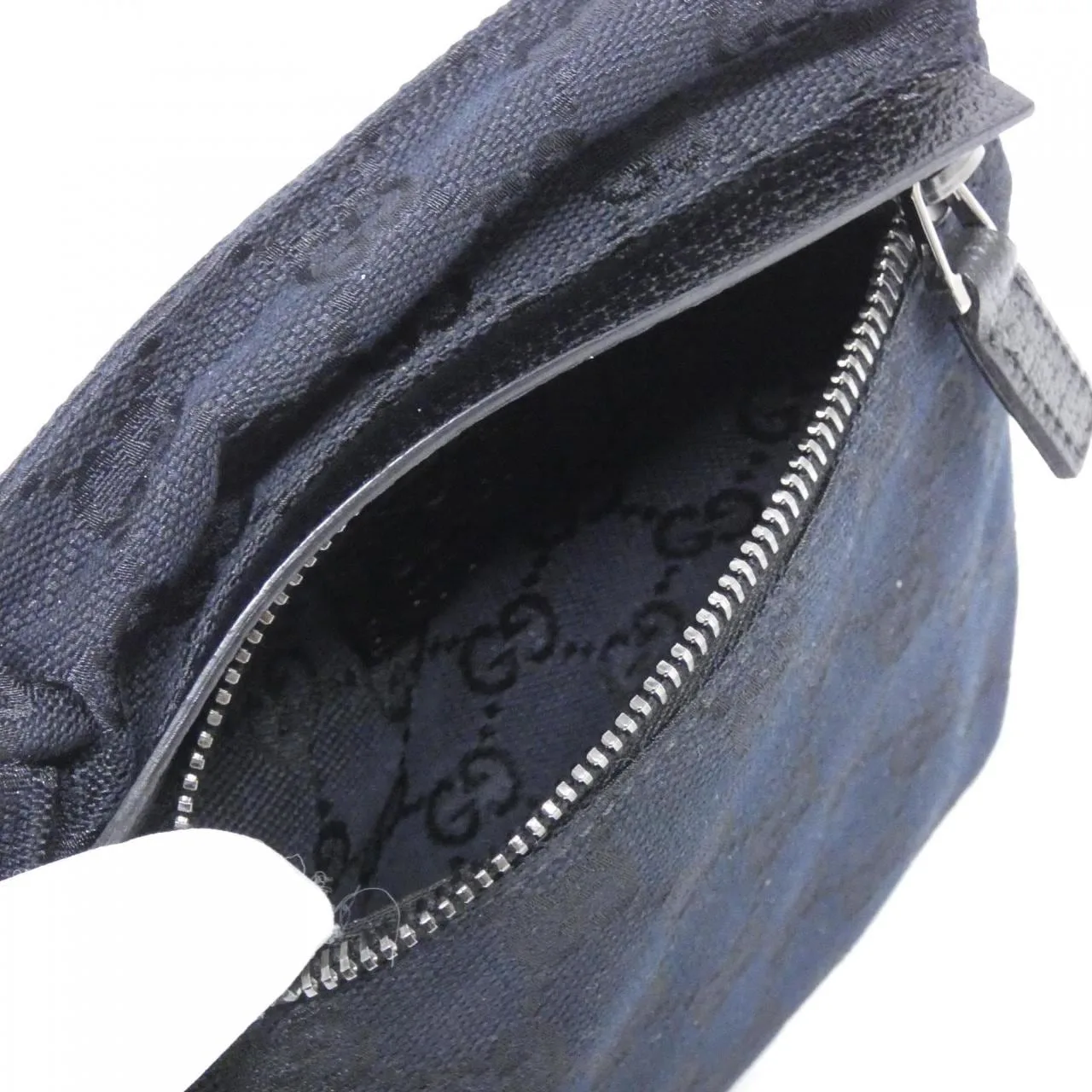 GUCCI 28566 Belt Canvas 黑色 帆布 中古品A - 縮圖 7