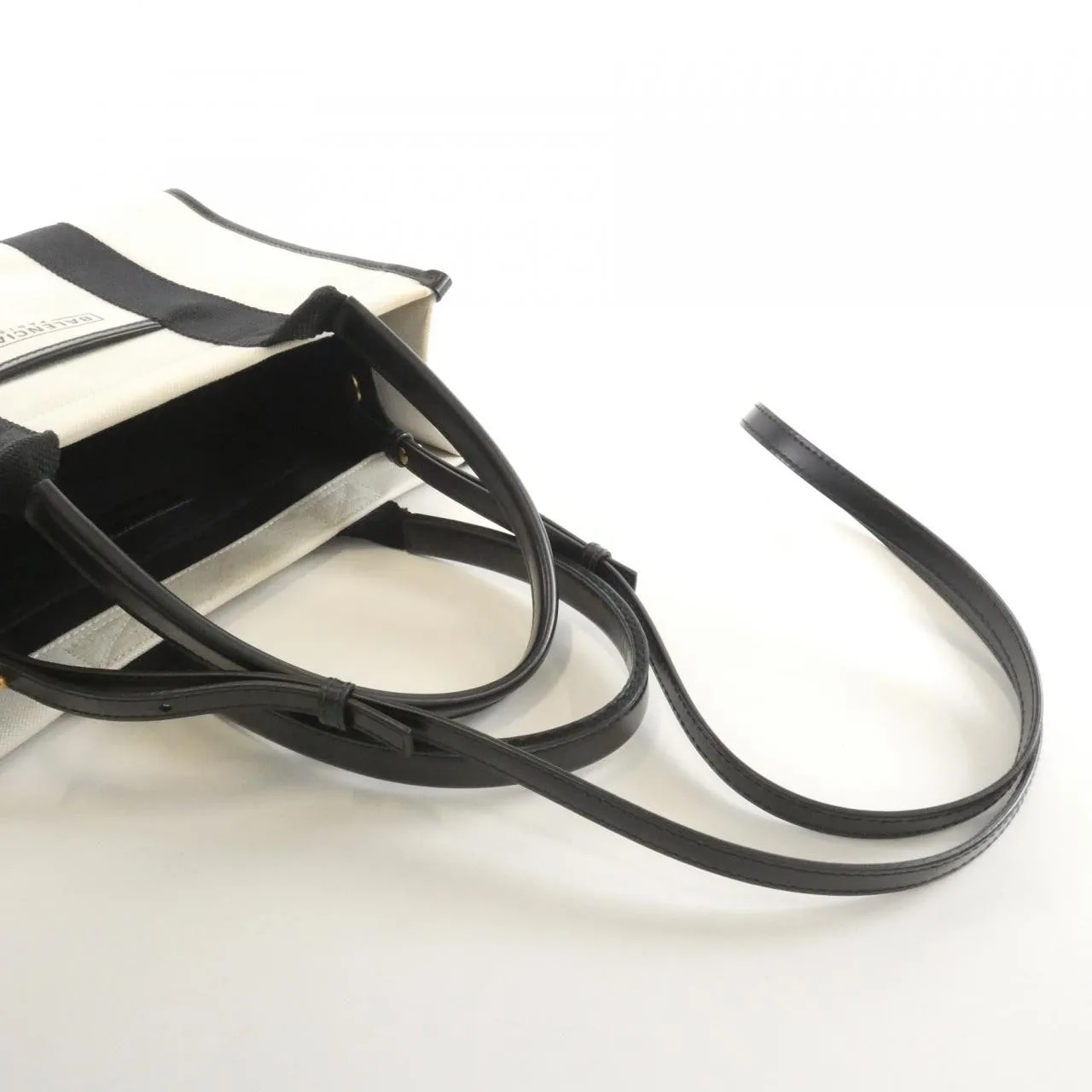 BALENCIAGA Le Cagole 671402 2HHAM Tote Canvas 黑色 帆布 中古品A - 縮圖 5