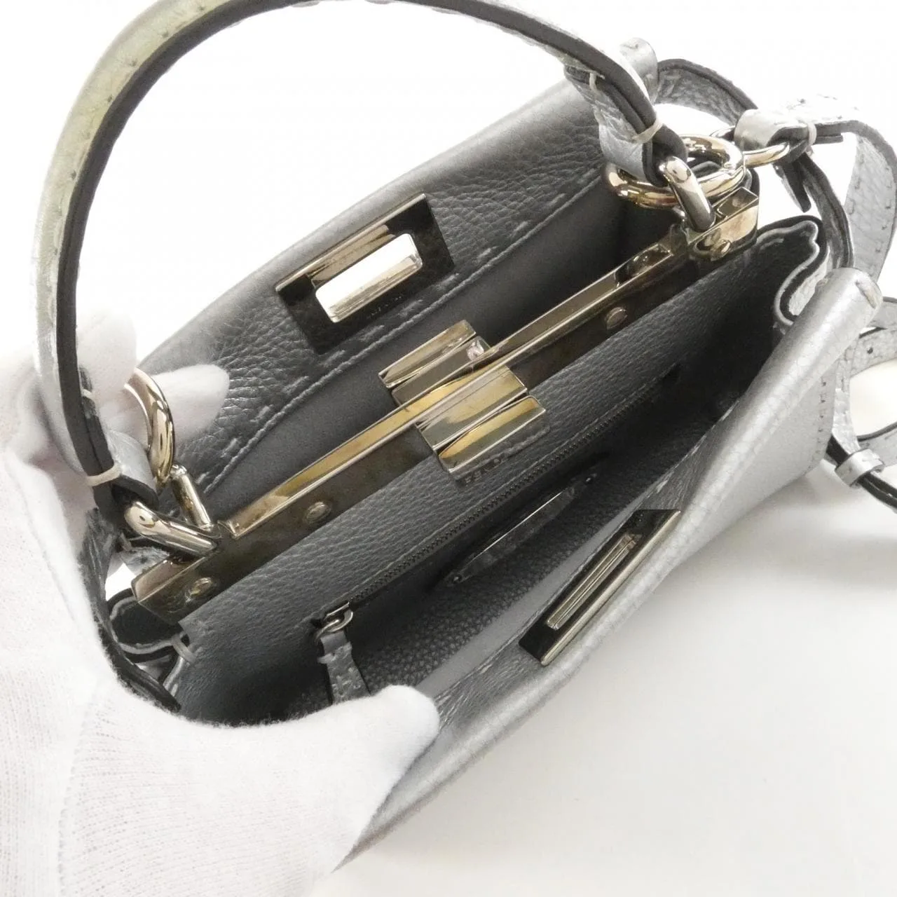 FENDI Peekaboo 8BN244 5QG Handbag 黑色 中古品B - 縮圖 6