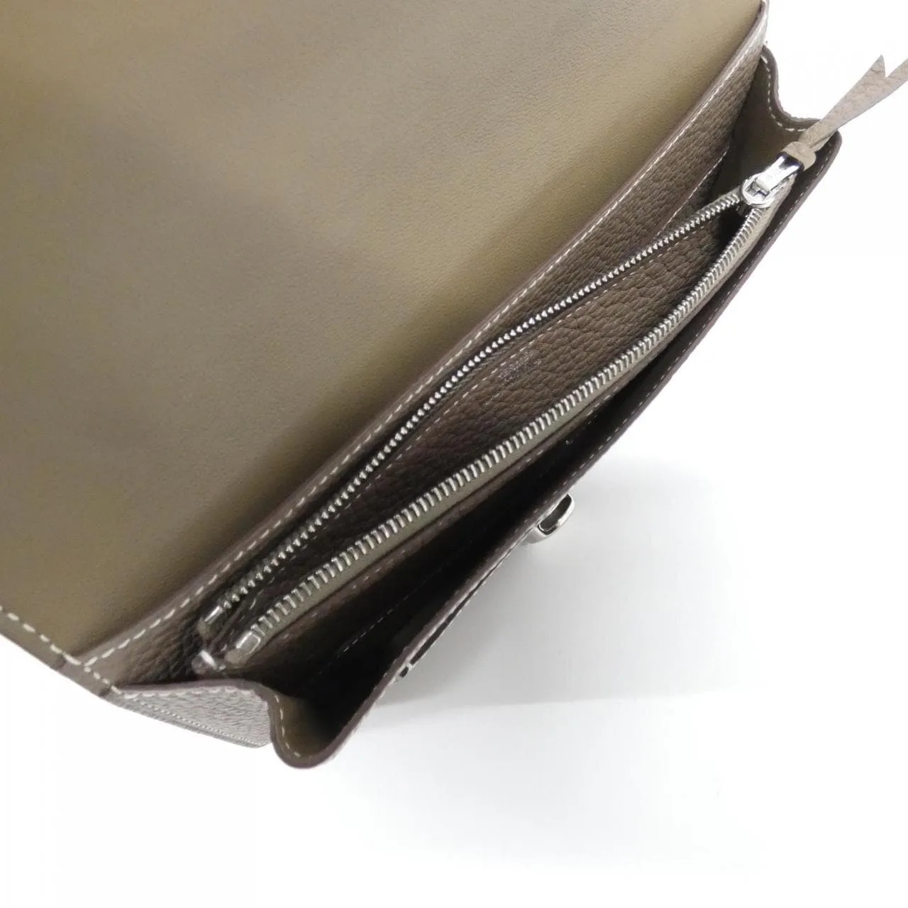 HERMES 043070CK Wallet Togo Etoupe Togo Leather Rank A - Thumbnail 10