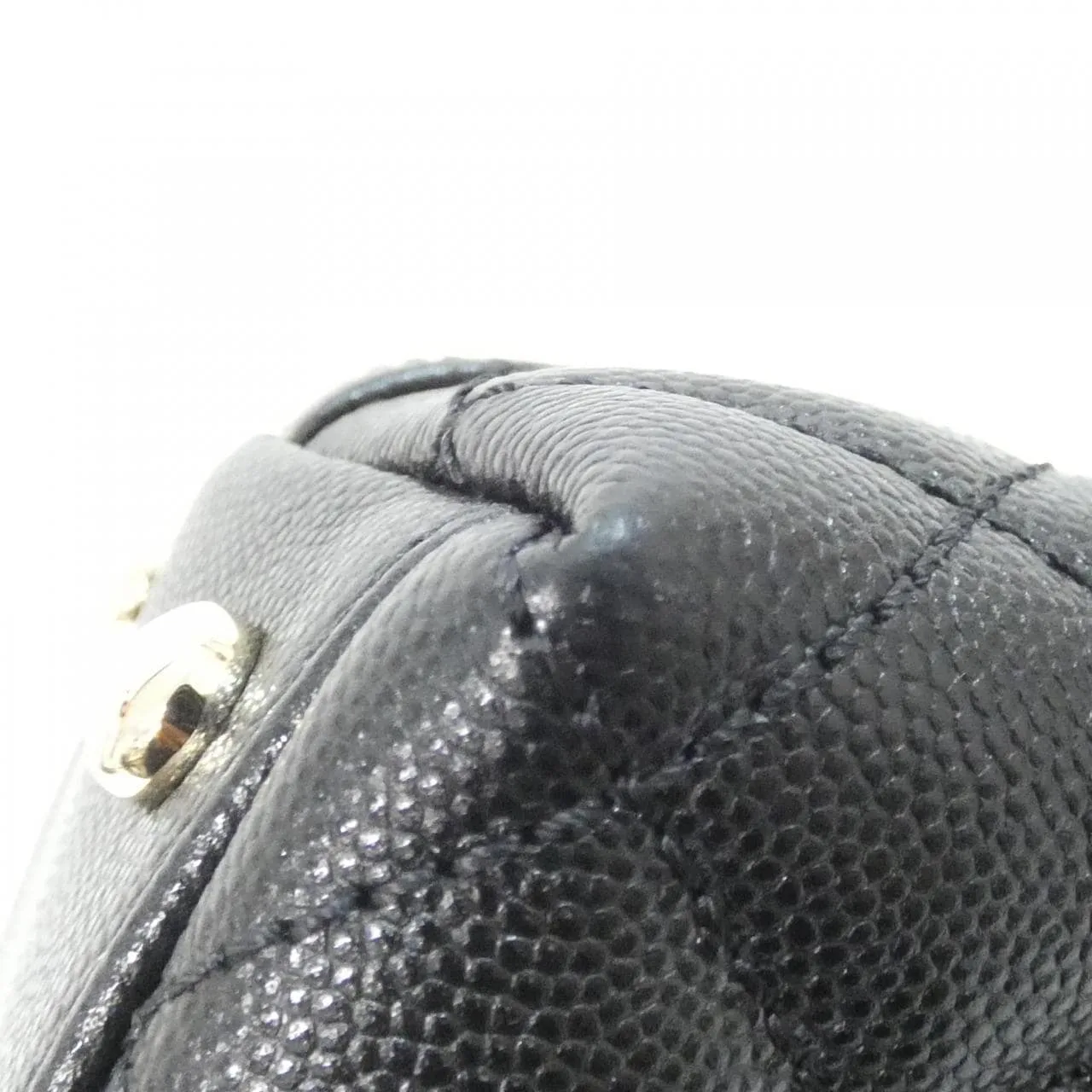 CHANEL Matelasse 92991 Handbag Grained Calfskin 黑色 荔枝紋牛皮 中古品A - 縮圖 3