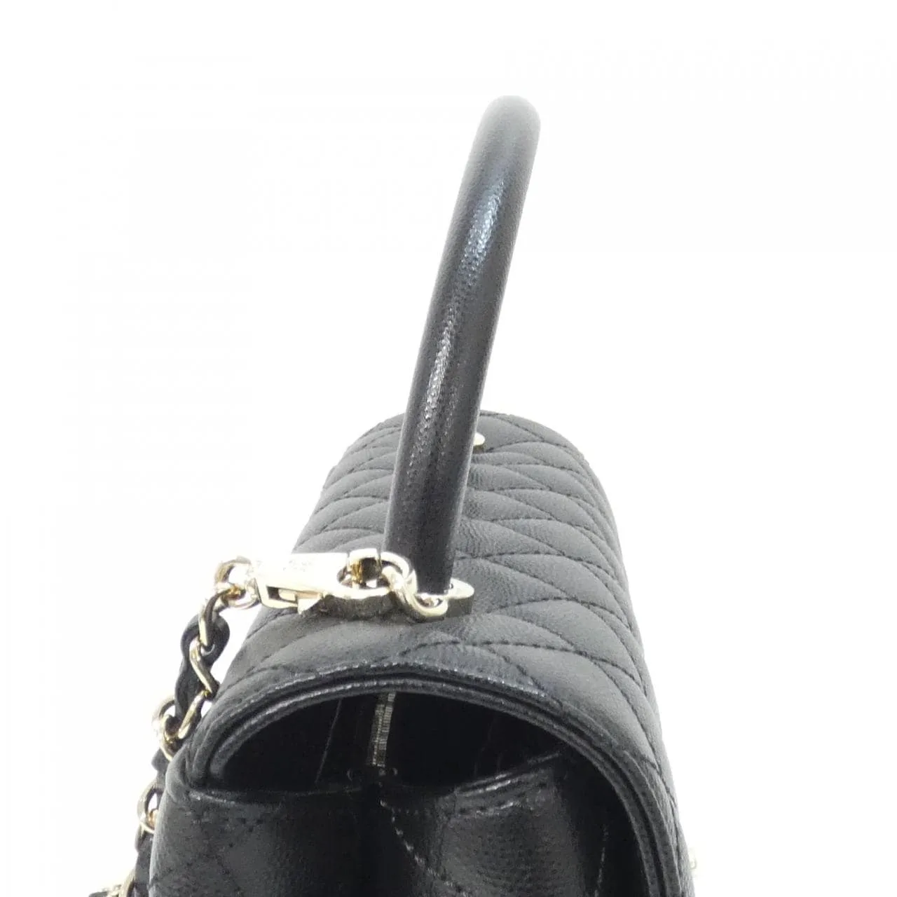 CHANEL Matelasse 92991 Handbag Grained Calfskin 黑色 荔枝紋牛皮 中古品A - 縮圖 5