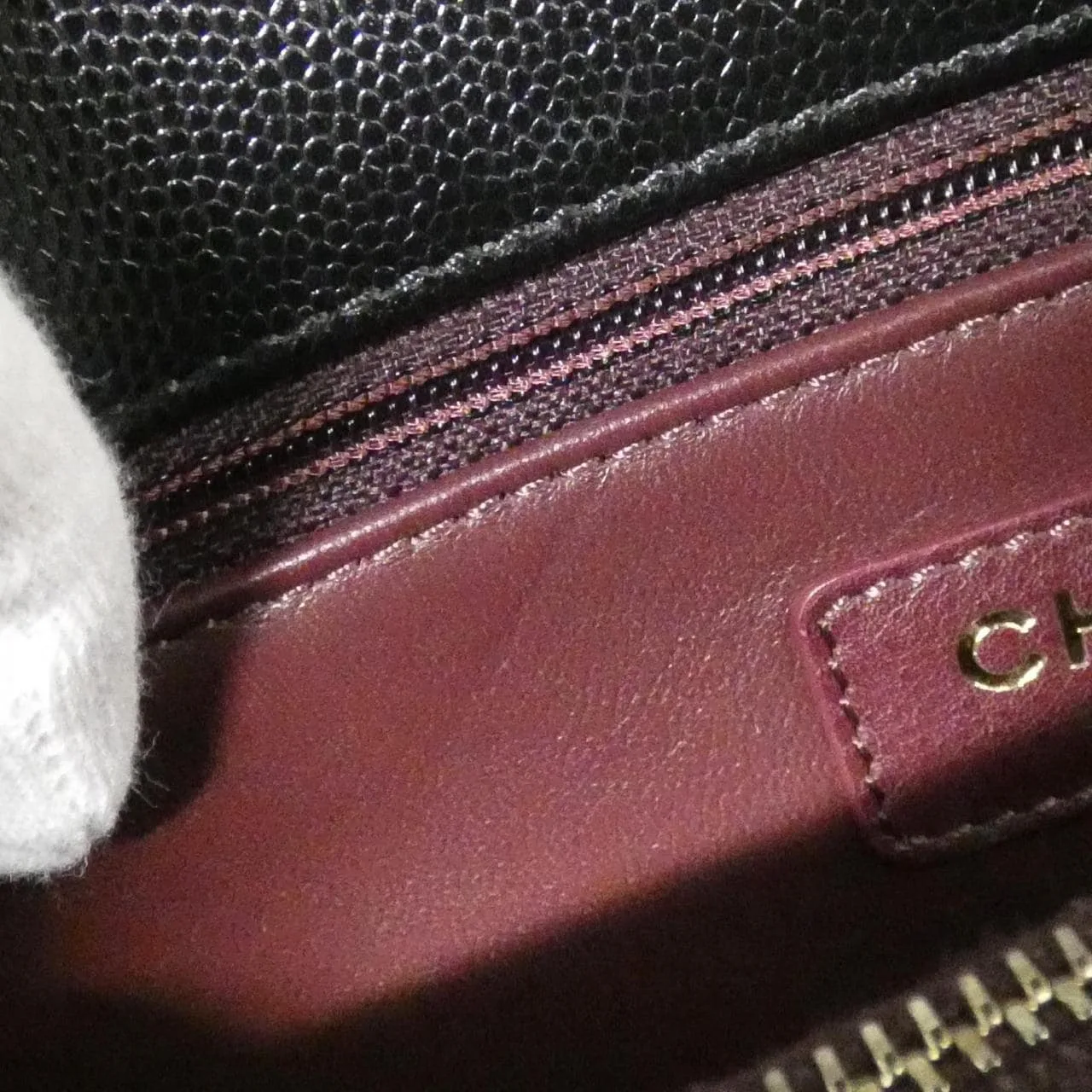 CHANEL Matelasse 92991 Handbag Grained Calfskin 黑色 荔枝紋牛皮 中古品A - 縮圖 9