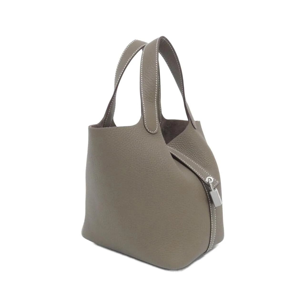 HERMES Picotin 056289CK Handbag Clemence Etoupe