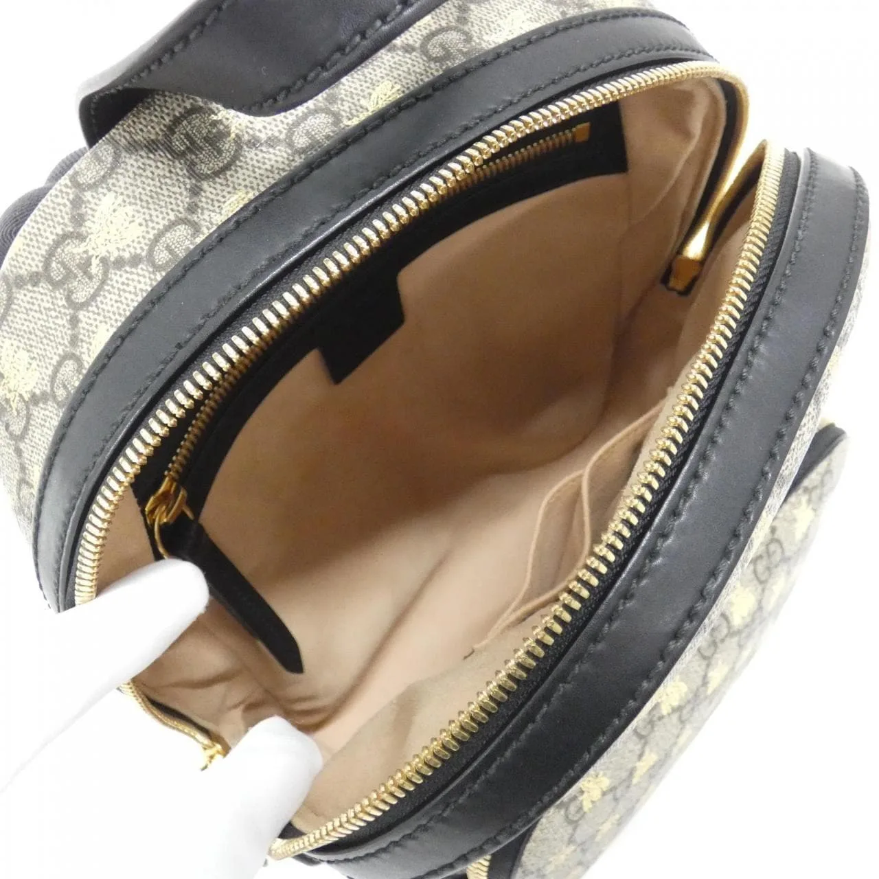 GUCCI 427042 9N0AG Backpack Canvas 黑色 帆布 中古品A - 縮圖 9