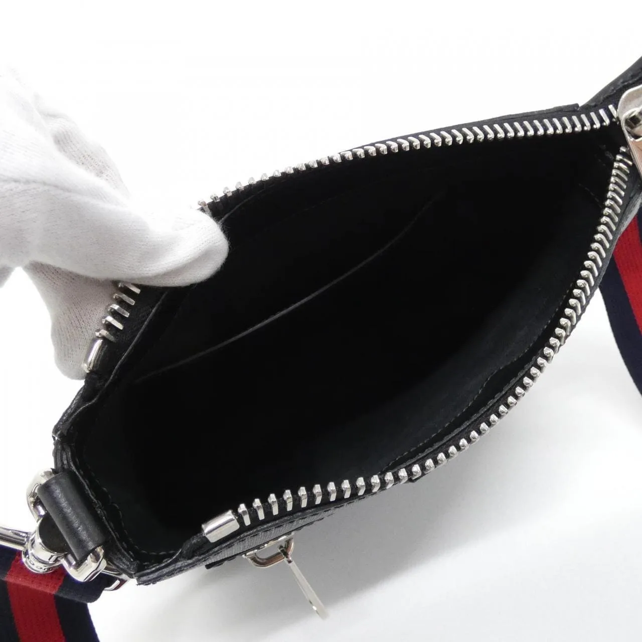 GUCCI 523599 K5RLN Shoulder Canvas 黑色 帆布 中古品A - 縮圖 6